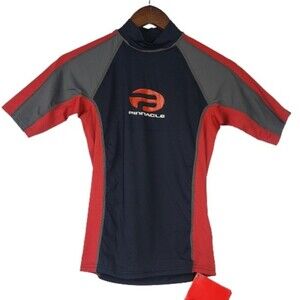Pinnacle Men's Boy's Shorts Sleeve Rash Guard Size S NWT
